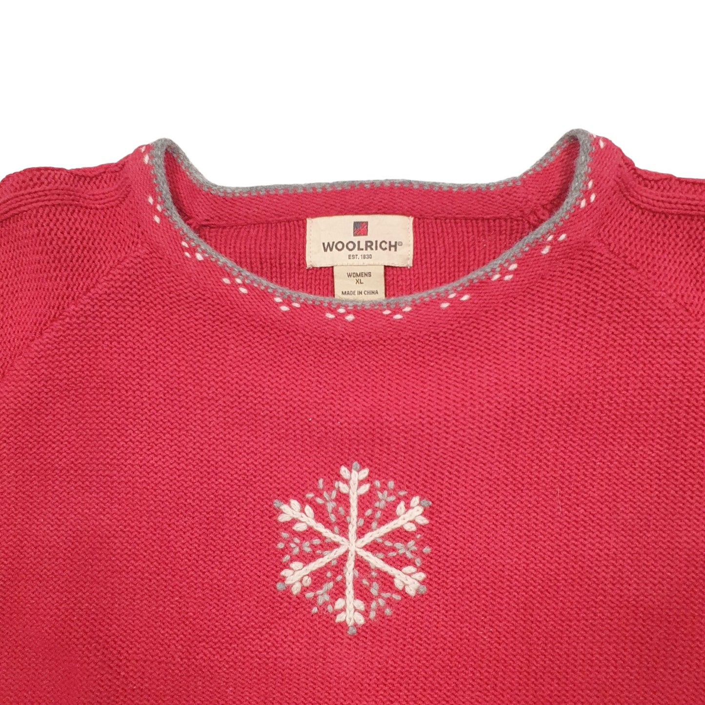 Womens Red Woolrich Knit Crewneck Jumper