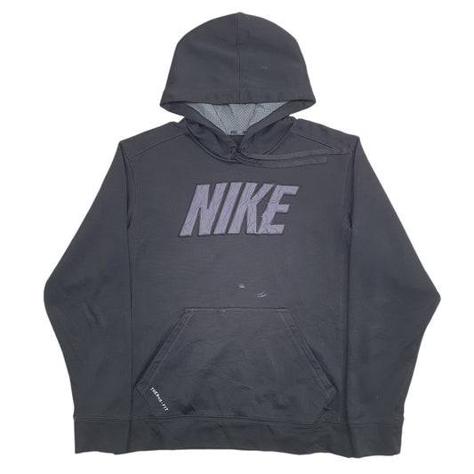Mens Black Nike Spellout Therma Fit Hoodie Jumper