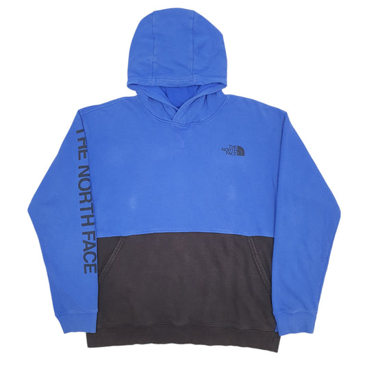 Mens Blue The North Face Spellout Hoodie Jumper