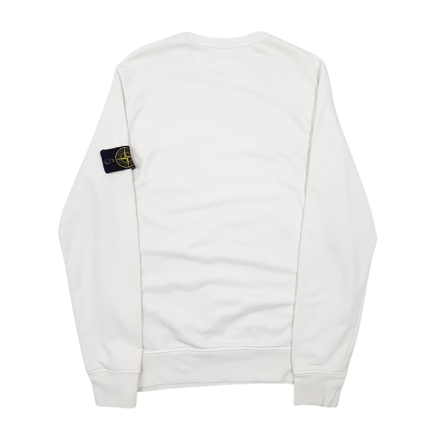 Mens White Stone Island  Crewneck Jumper