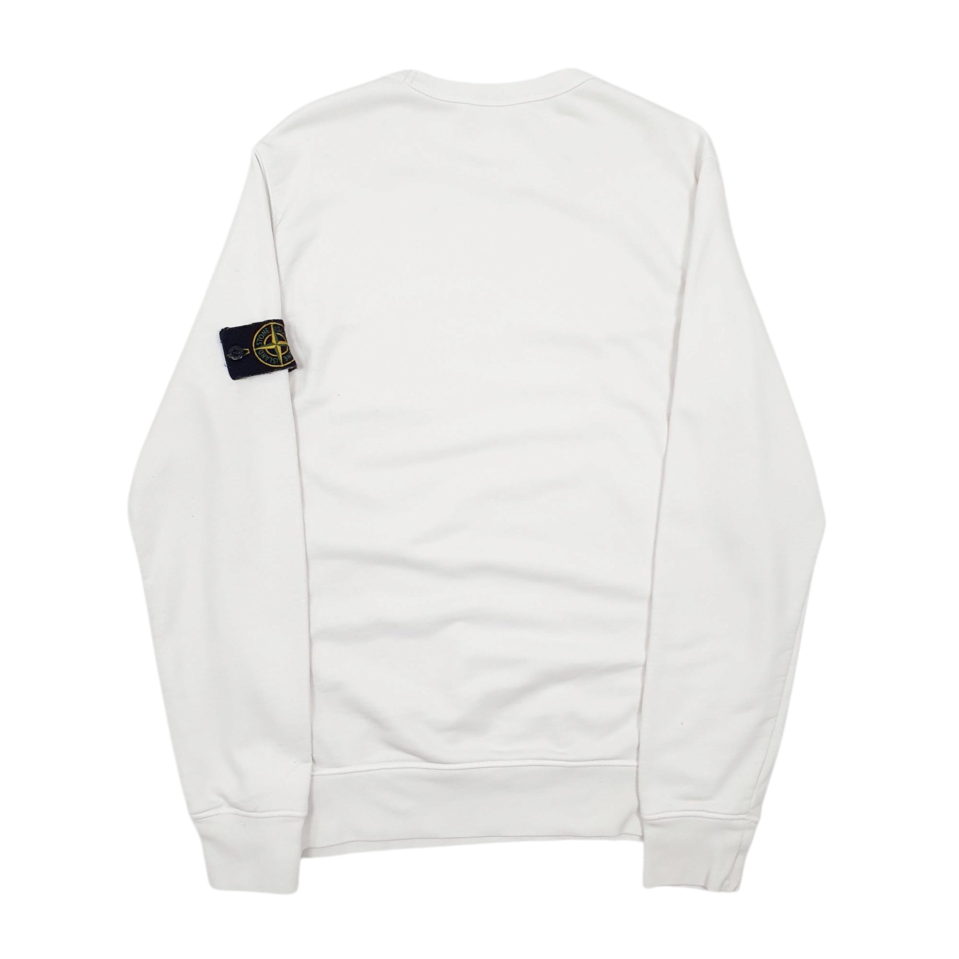 Mens White Stone Island  Crewneck Jumper