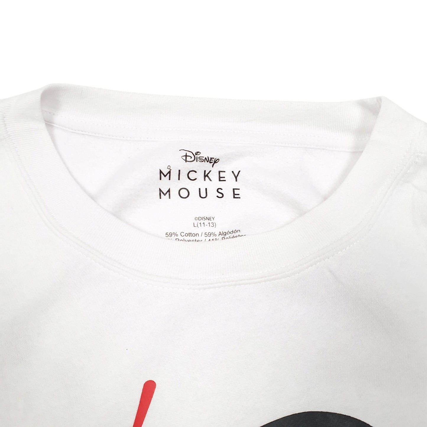 Womens White Disney Cropped Mickey Mouse Crewneck Jumper