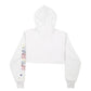 Womens White Champion Croptop Reverse Weave Hoodie Jumper