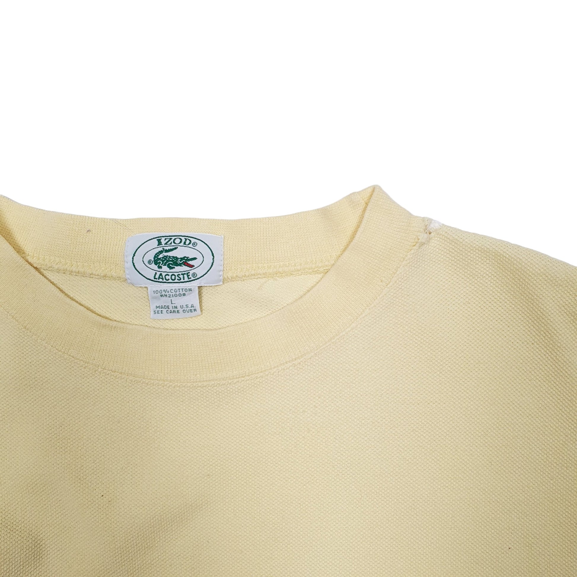 Mens Yellow Lacoste Made In USA Short Sleeve T Shirt