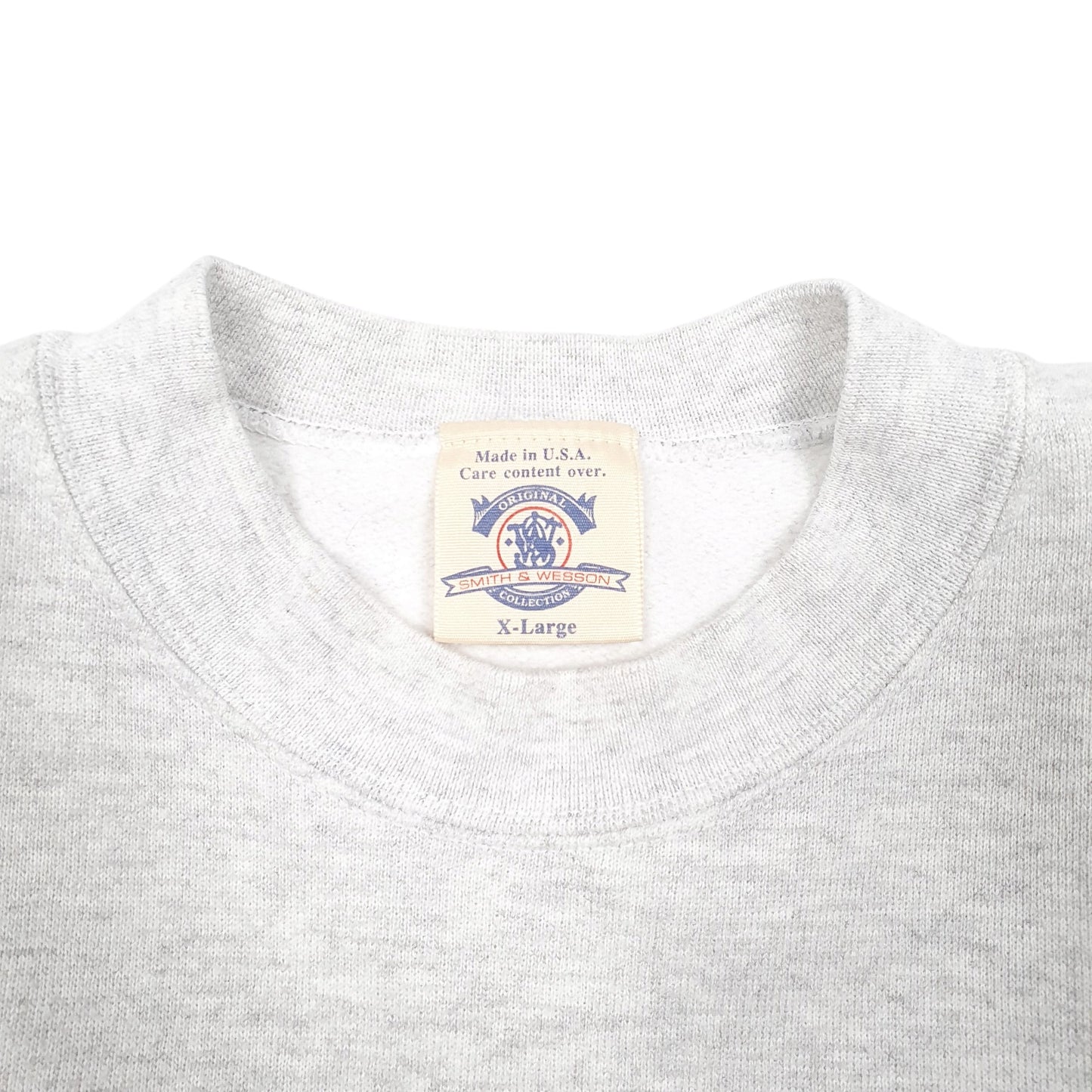 Mens Grey Smith & Wesson Vintage 90s Made In USA Bodyguard Spellout Crewneck Jumper