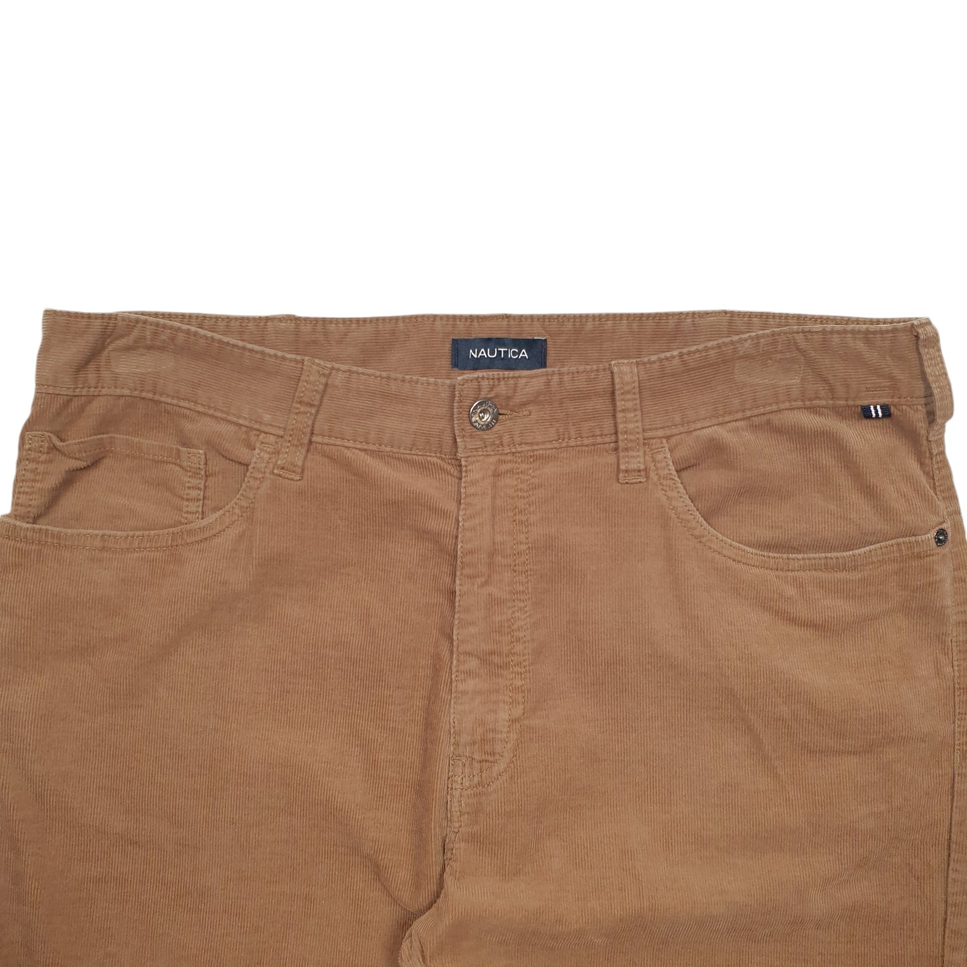 Mens Brown Nautica Stretch Fit Corduroy Trousers
