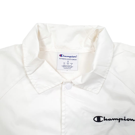 Womens White Champion Cropped Short Coach  Coat