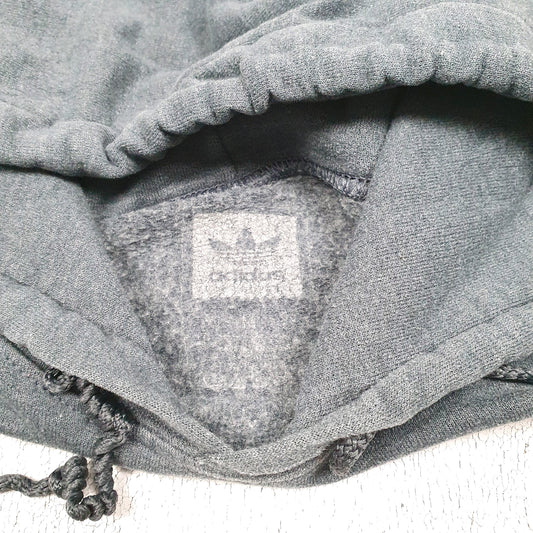 Mens Grey Adidas Spellout Hoodie Jumper