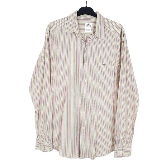 Mens Cream Lacoste  Long Sleeve Shirt