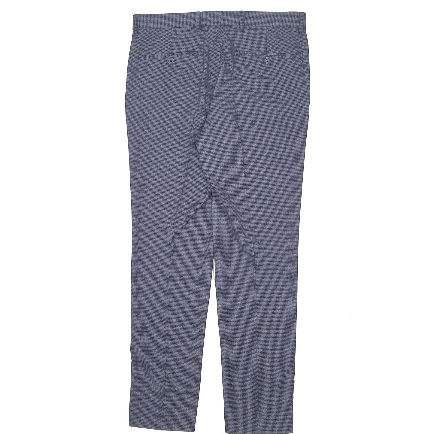 Mens Navy Moss Bros Houndstooth Formal Trousers