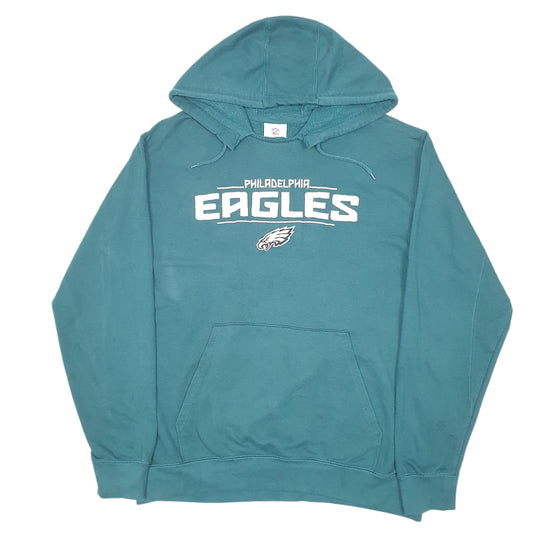 Mens Green NFL Philadelphia Eagles American Football USA Spellout Hoodie Jumper