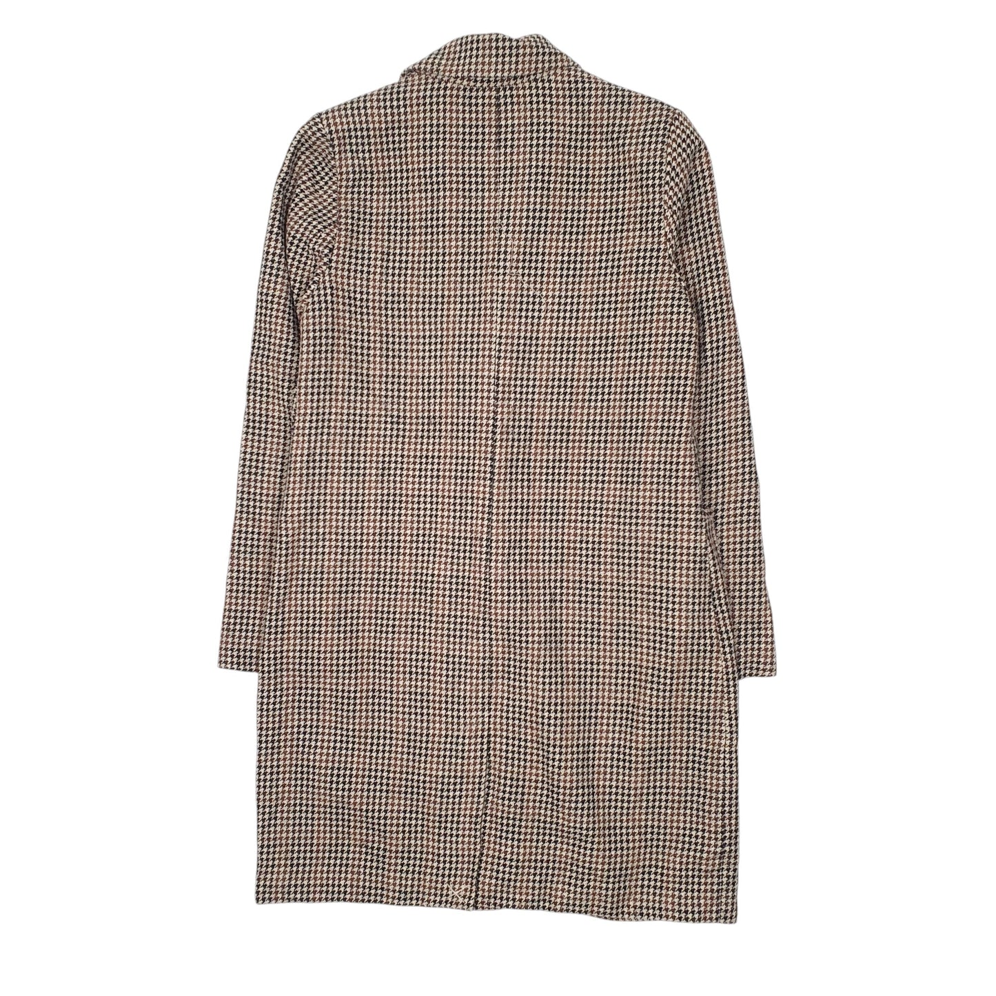 Mens Brown Pimkie Dogtooth Trench Longline Overcoat  Coat