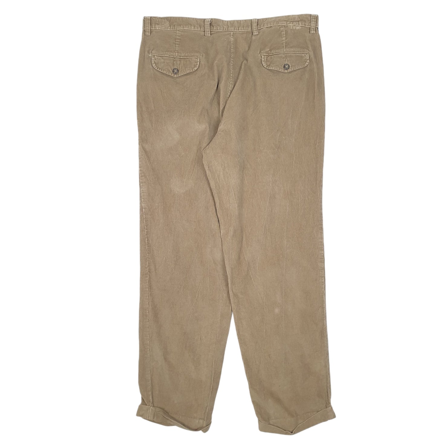 Mens Tan Dockers Relaxed Double Pleated Cords Corduroy Trousers