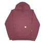 Mens Burgundy Carhartt Workwear Spellout Hoodie Jumper