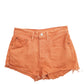 Womens Orange Levis Distressed 501 Denim Shorts