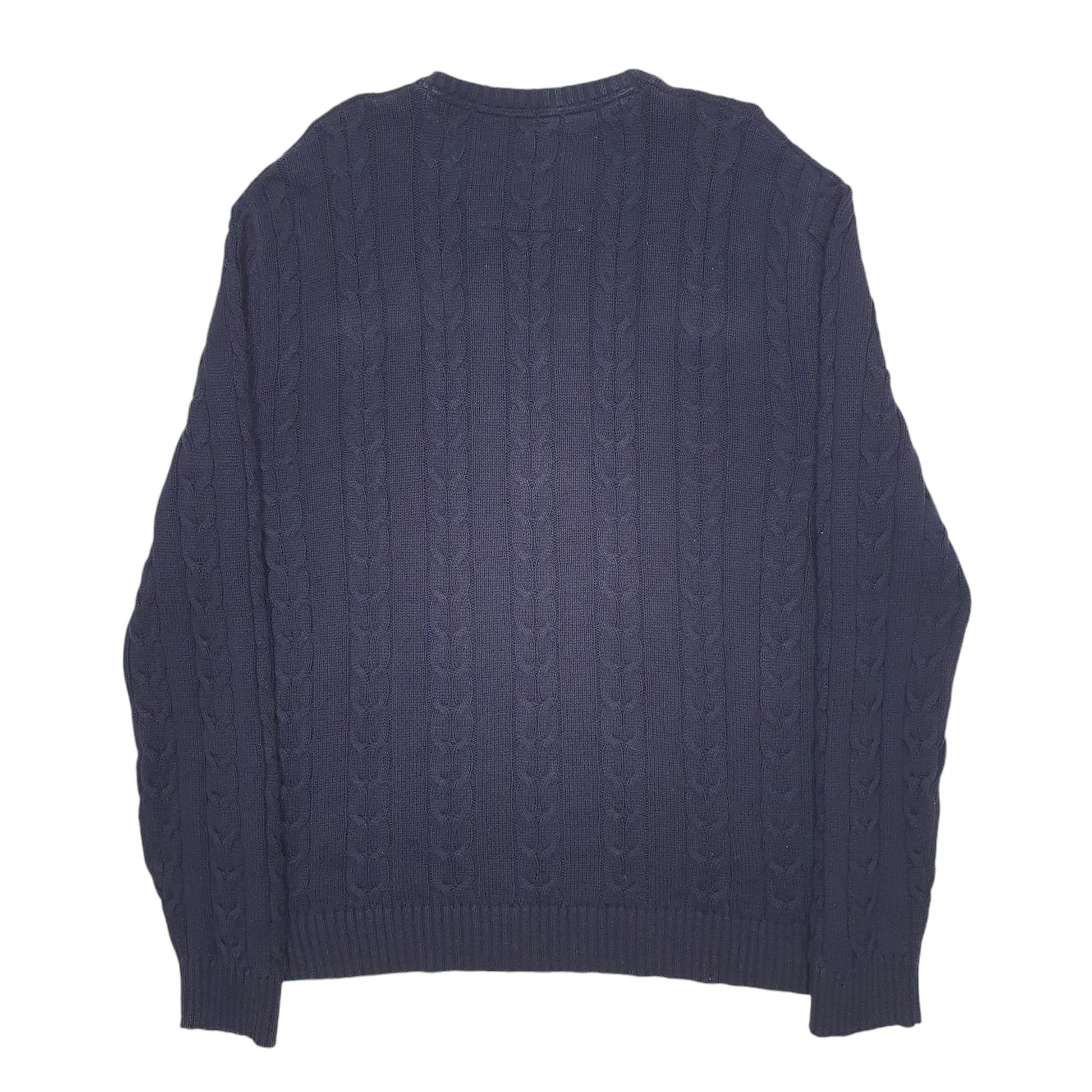 Mens Navy Nautica Knit Crewneck Jumper