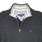 Mens Black Tommy Hilfiger  Quarter Zip Jumper