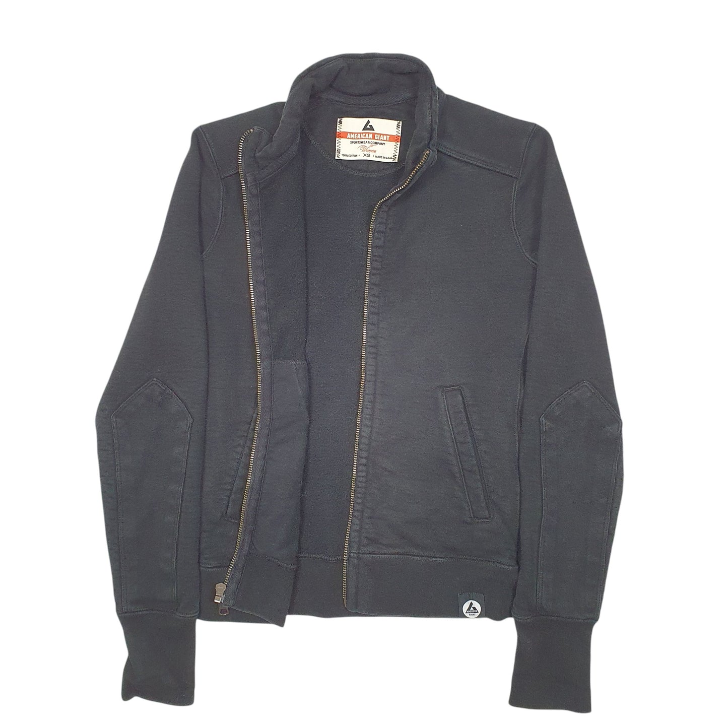 Womens Black American Giant Sportswear Company Made In USA Full Zip Jumper