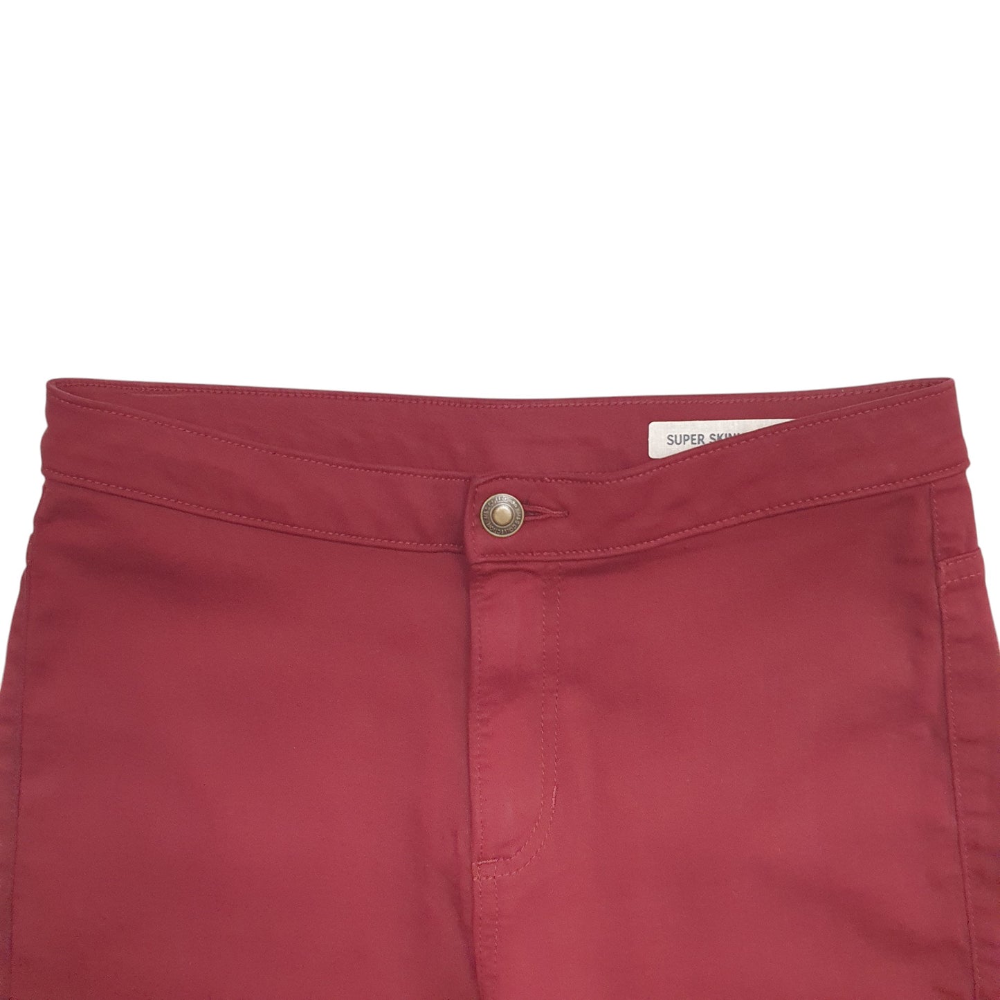 Womens Burgundy M&S Stretch Fit Chino Trousers
