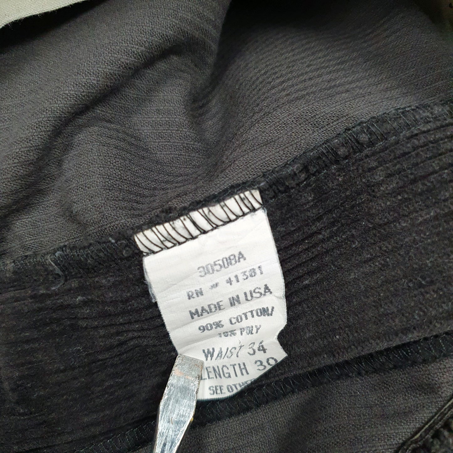 Mens Black Polo Ralph Lauren Double Pleated Vintage 1980s 90s Made In USA Corduroy Trousers