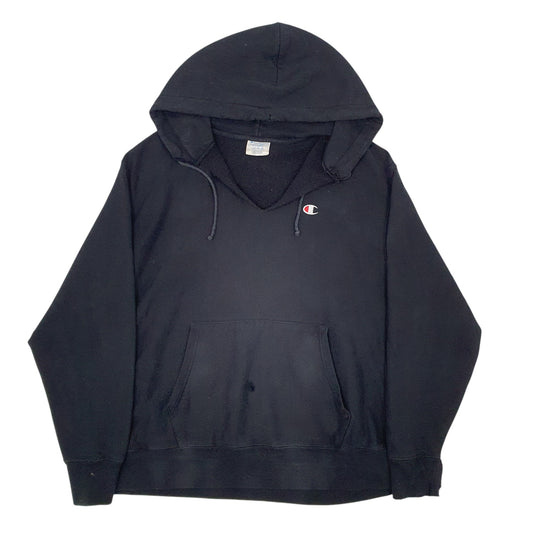 Mens Black Champion Reverse Weave Hoodie Jumper