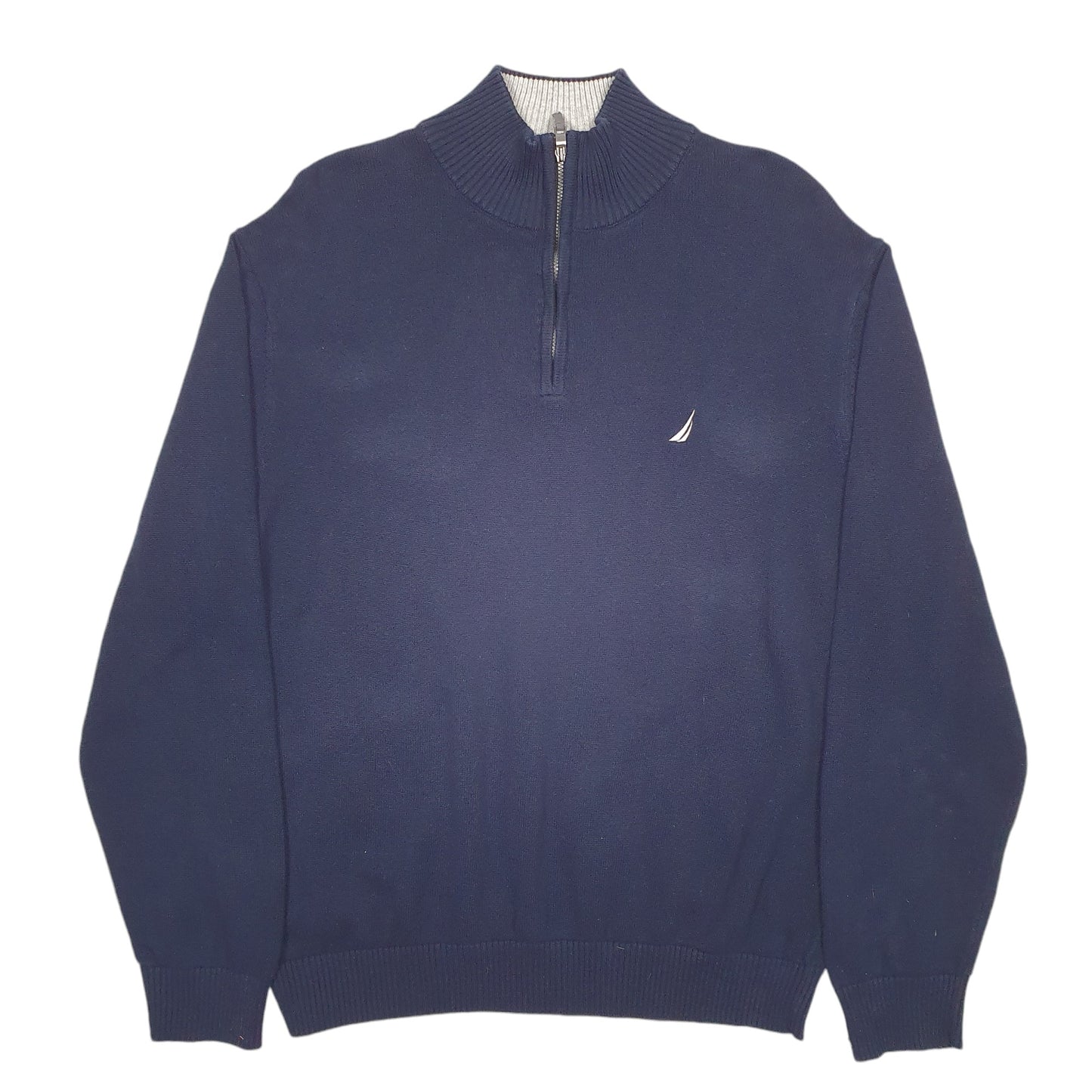 Mens Navy Nautica Knit Quarter Zip Jumper