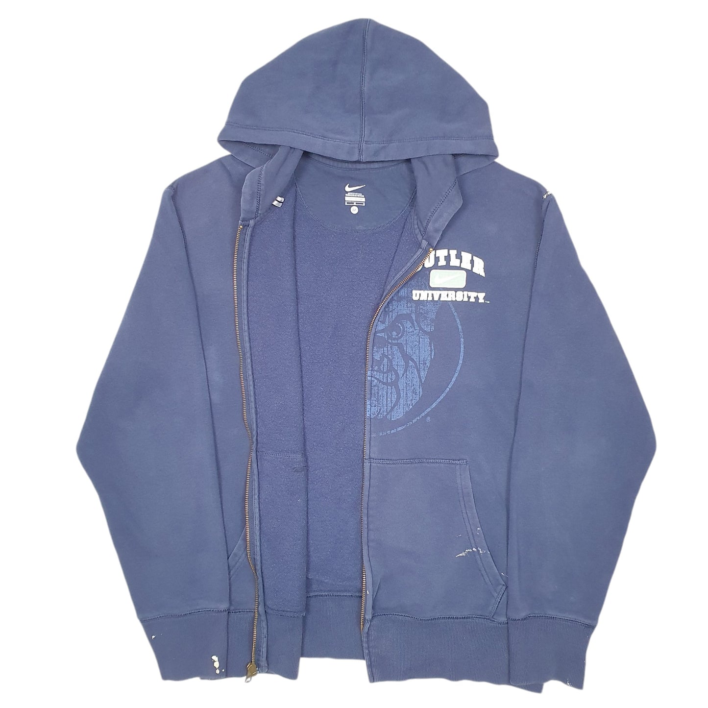 Mens Navy Nike Butler University USA Bulldogs Hoodie Full Zip Jumper