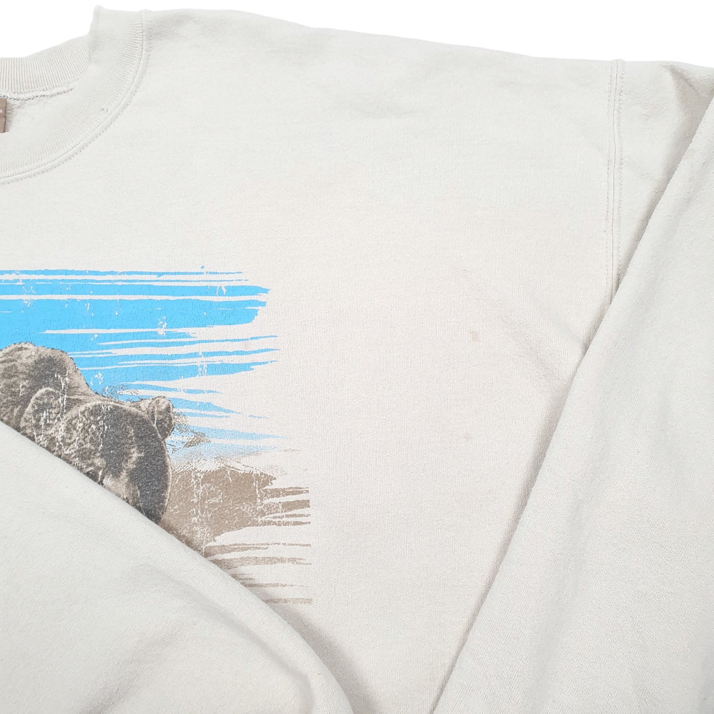 Mens Beige George Big Bear Country Grizzly Wilderness Crewneck Jumper