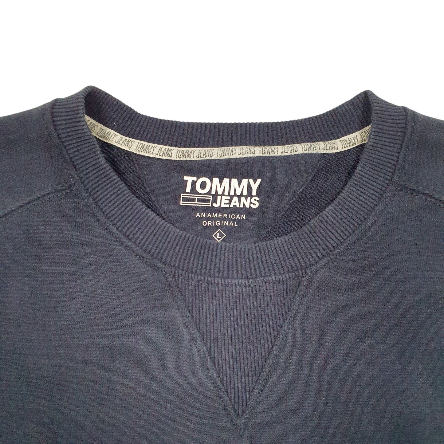 Mens Navy Tommy Hilfiger Jeans Spellout Crewneck Jumper