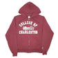 Mens Burgundy Champion Hoodie College Of Charleston USA Spellout Full Zip Jumper