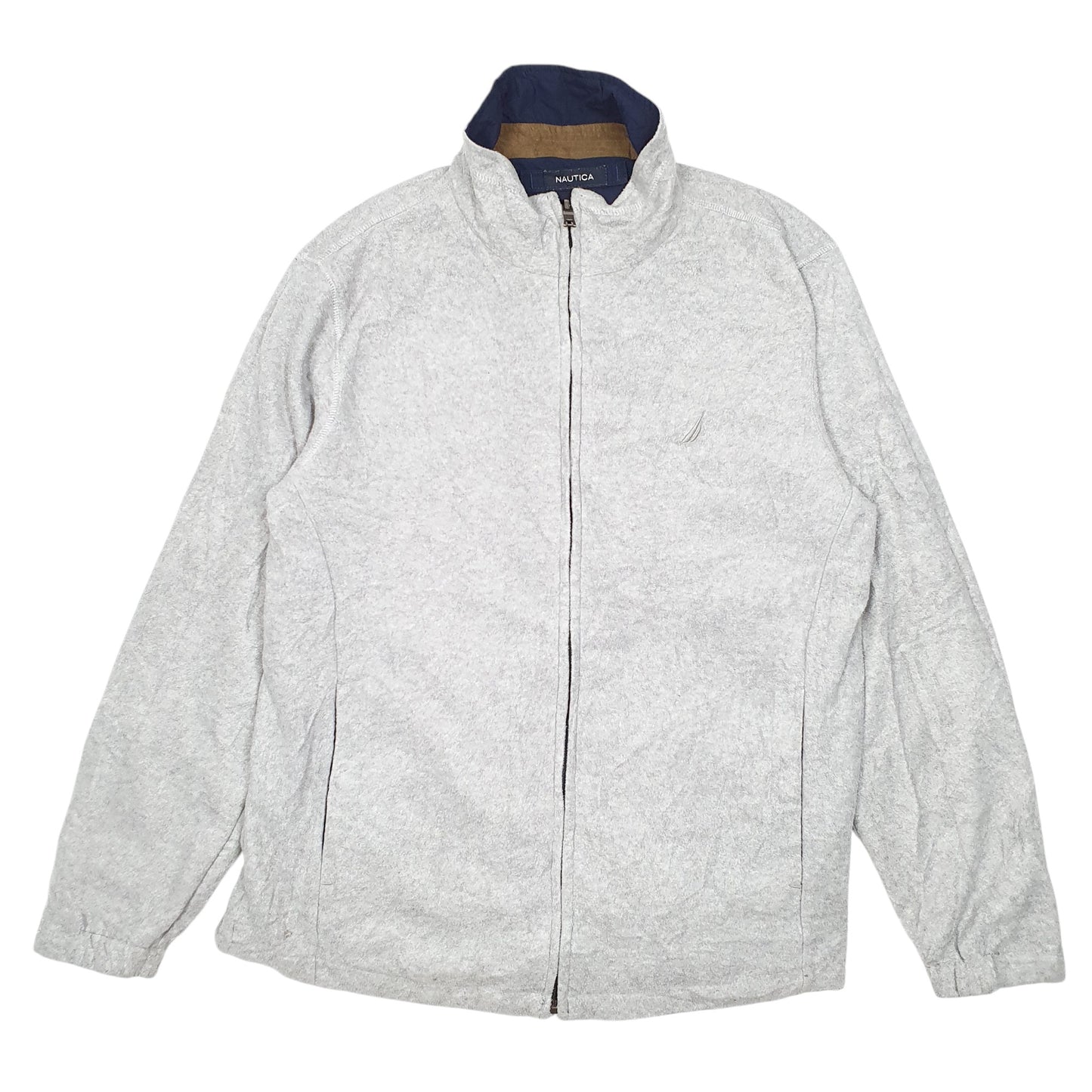 Mens Navy Nautica Reversable Fleece Bomber Casual  Coat