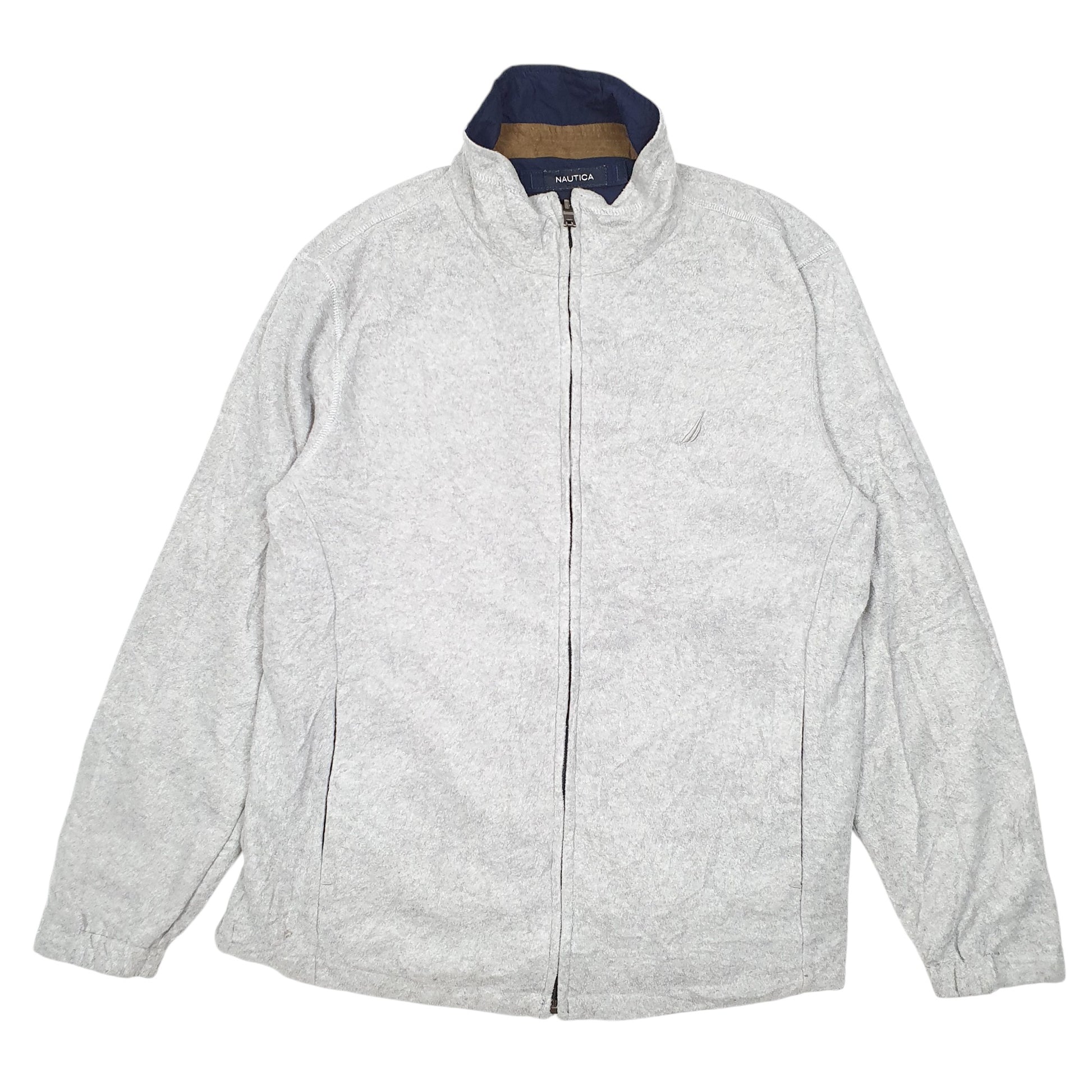 Mens Navy Nautica Reversable Fleece Bomber Casual  Coat