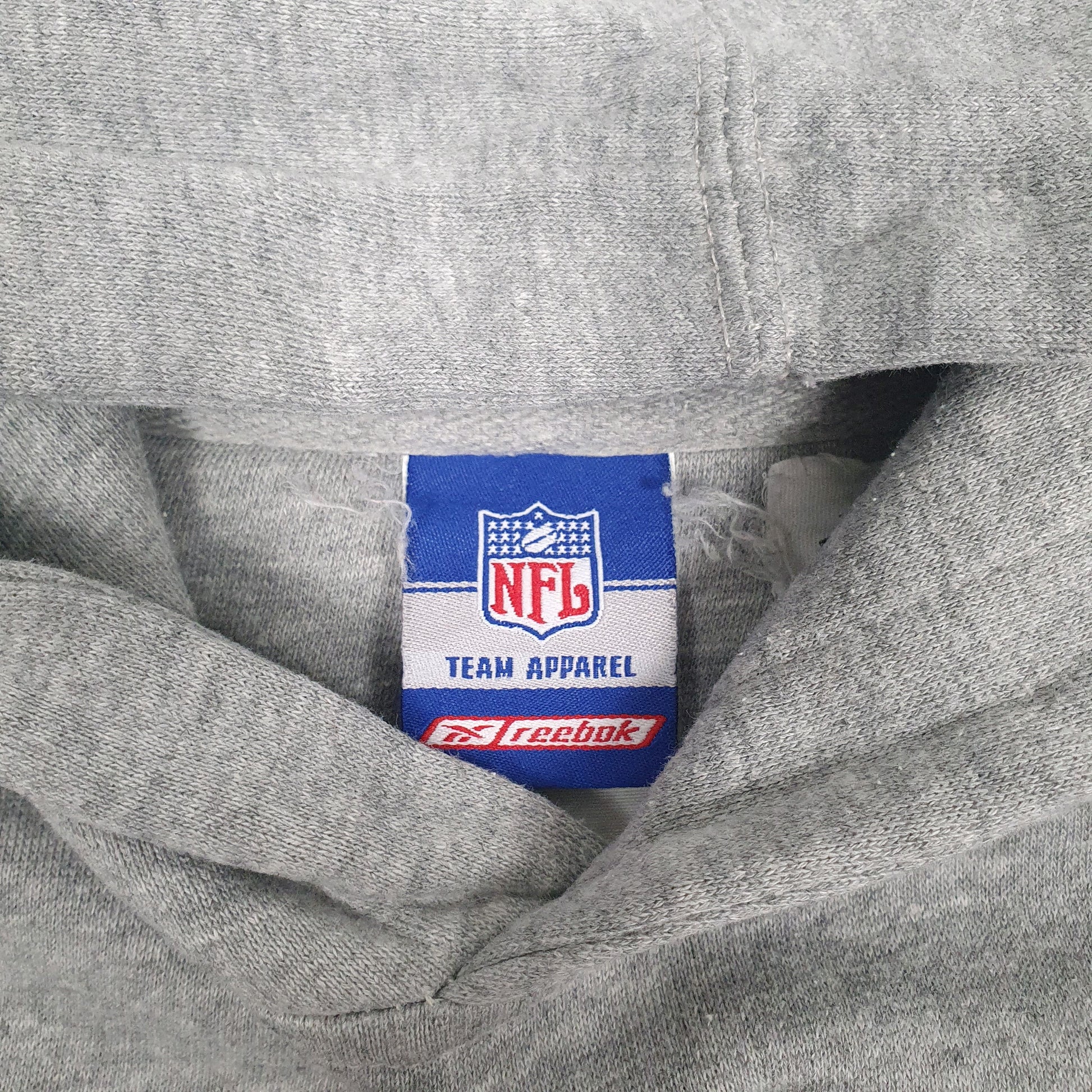 Mens Grey NFL Reebok Washington Redskins Commanders Football Hoodie Jumper