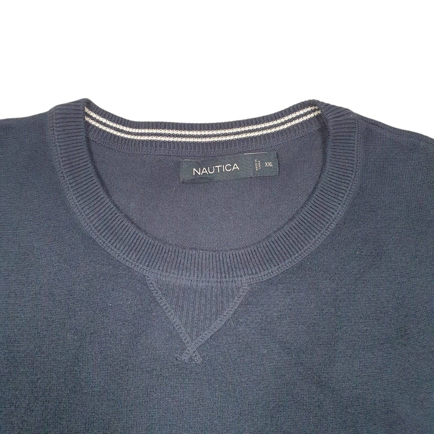 Mens Navy Nautica Knit Crewneck Jumper