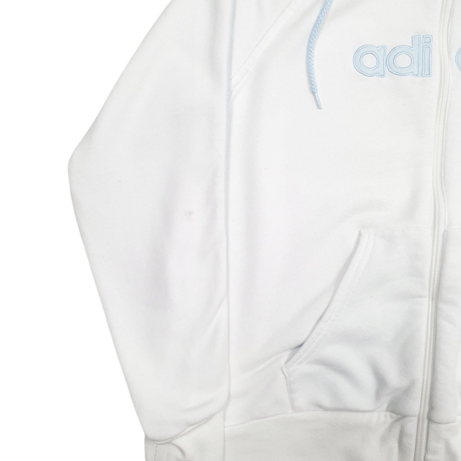 Womens White Adidas Spellout Full Zip Jumper