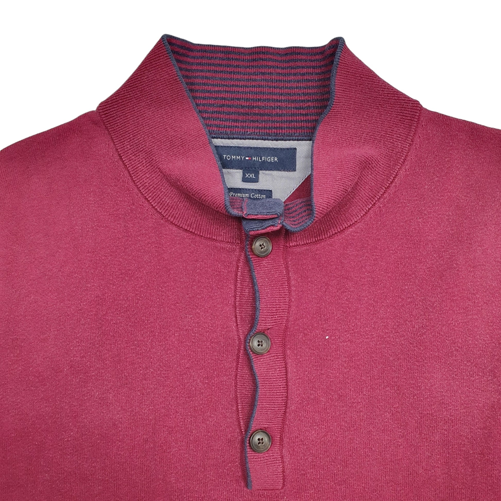 Mens Burgundy Tommy Hilfiger  Long Sleeve T Shirt