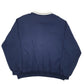 Womens Navy Top Stitch Collared Frill Hearts Embroided Vintage Crewneck Jumper