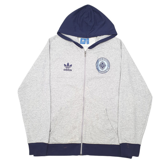Mens Grey Adidas Hoodie Vancouver Whitecaps Football Club Full Zip Jumper