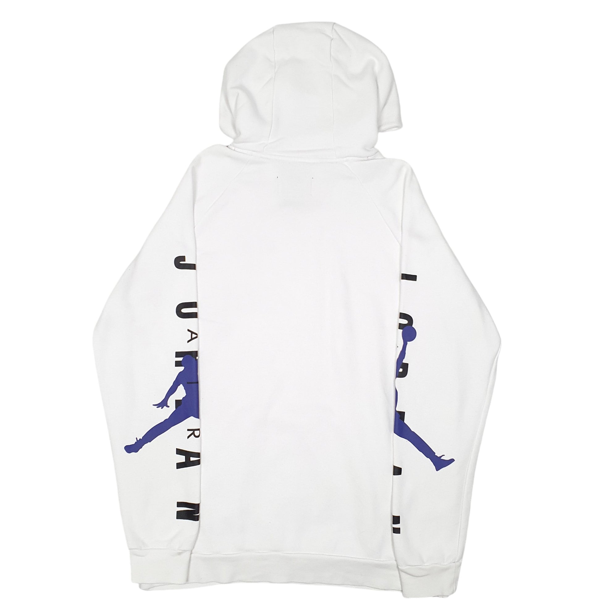 Mens White Nike Air Jordan Sleeve Spellout Basketball Hoodie Jumper