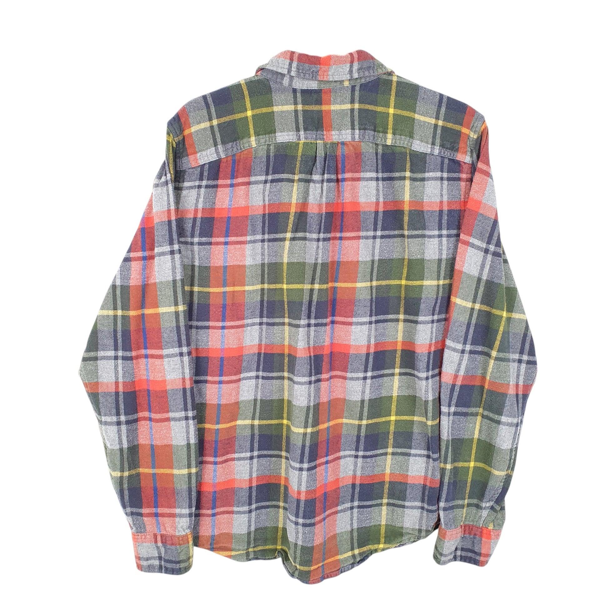 Mens Grey Gap Flannel Overshirt Shacket Long Sleeve Shirt