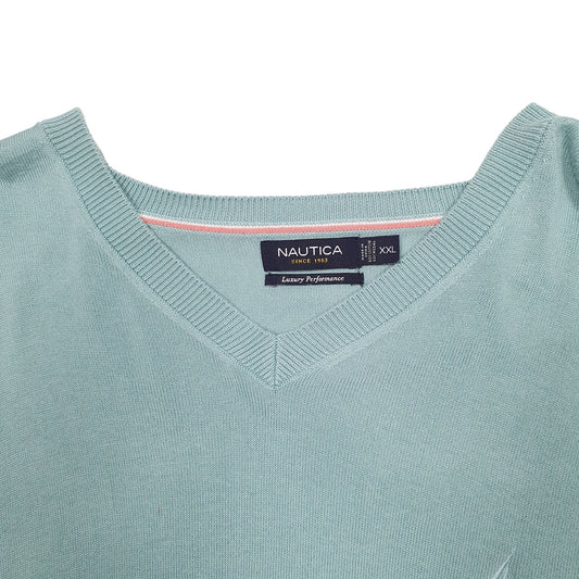 Mens Green Nautica Knit Crewneck Jumper