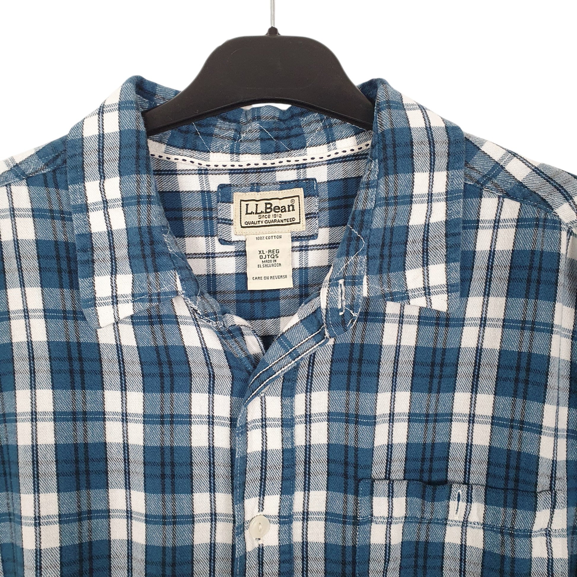 Mens Blue L.L.Bean Flannel Overshirt Long Sleeve Shirt
