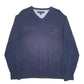 Mens Navy Tommy Hilfiger Knit V Neck Jumper