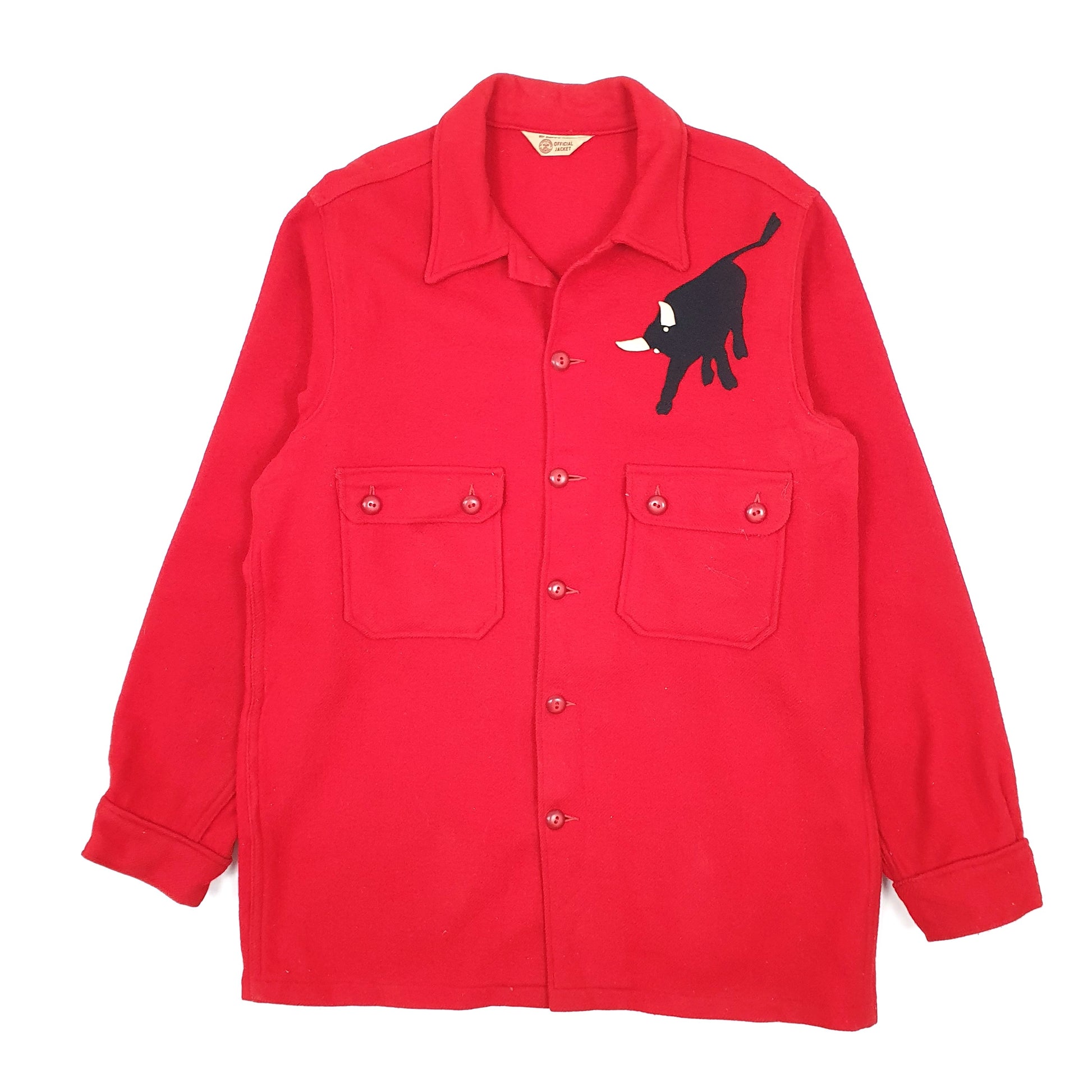 Mens Red Boy Scouts of America BSA Vintage 1970s Bull  Coat