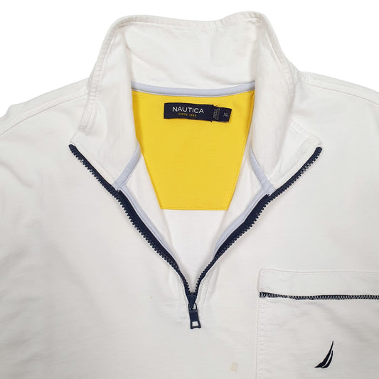 Mens White Nautica  Quarter Zip Jumper