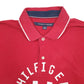 Mens Red Tommy Hilfiger Spellout Short Sleeve Polo Shirt