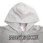Mens Grey Jerzees Sherwood Soccer Spellout Hoodie Jumper