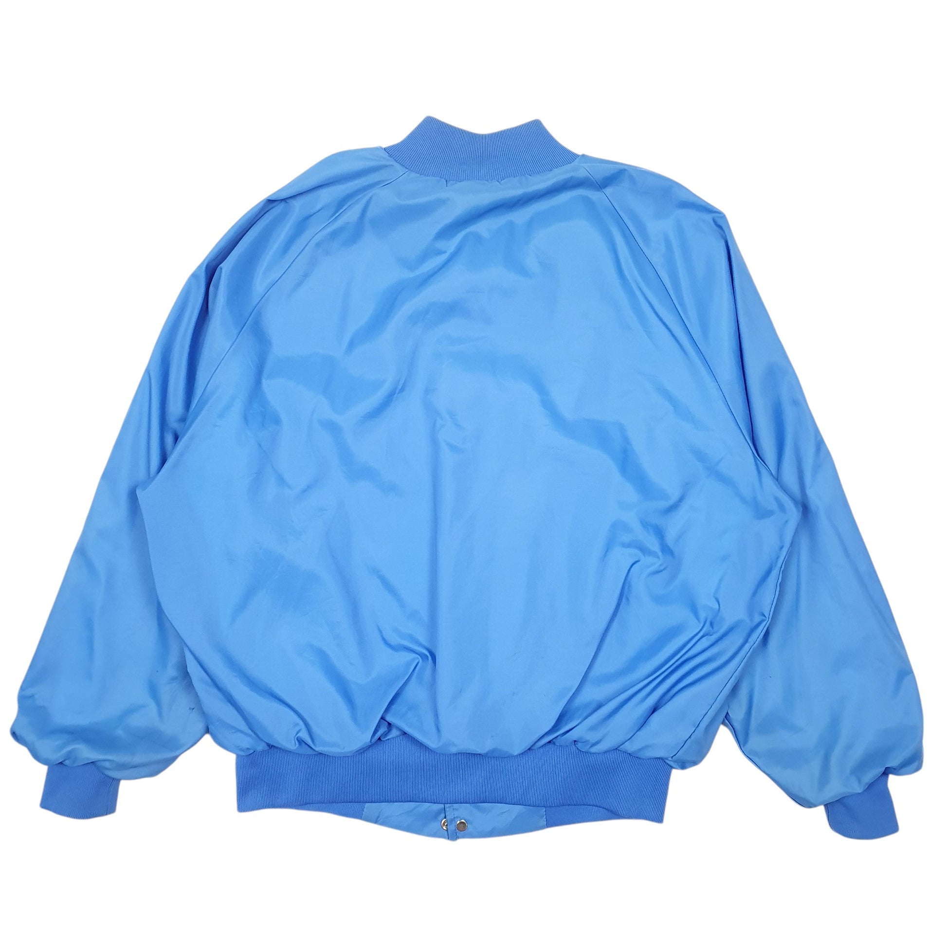 Mens Blue West Ark Vintage Baseball Varsity Made In USA Retirement Community Full Zip Coat