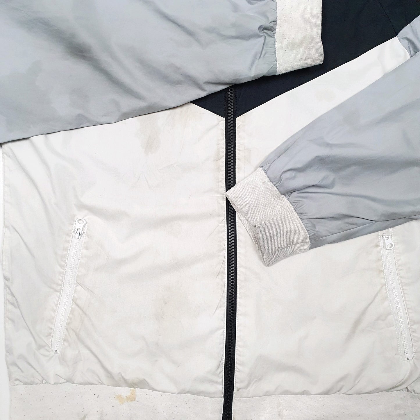 Mens White Nike Windrunner Hooded  Coat