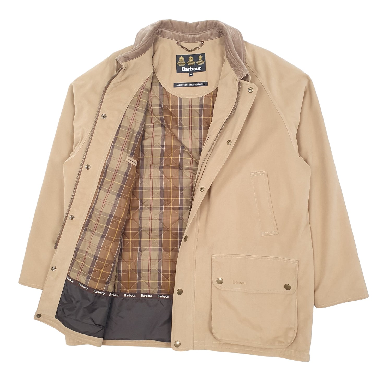 Mens Tan Barbour Soft Cotton Beaufort  Coat